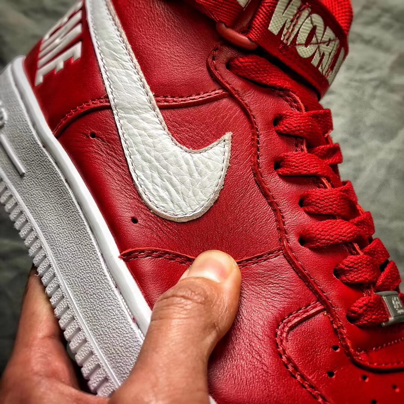Authentic Superme X Nike Air Force 1 SP High Red